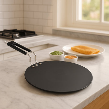9-inch non-stick flat roti tawa with ergonomic heat-resistant handle