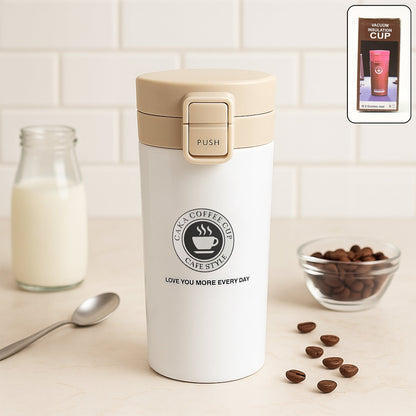 400ML stainless steel vacuum insulated coffee flask with flip-lock lid