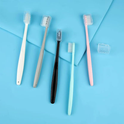 Soft touch toothbrush for kids and adults with hygienic travel cover
