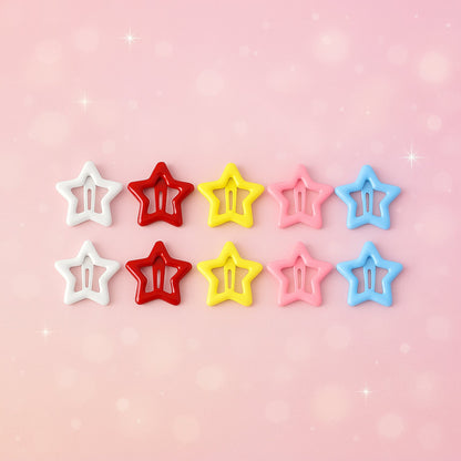 Single metal star hair clip on white background showing star design