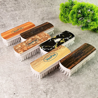 Close-up of VeePee hard bristle multipurpose cleaning brush for clothes and shoes