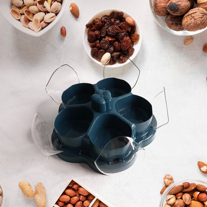 360 degree rotating lotus snack box for organized candy and nut storage