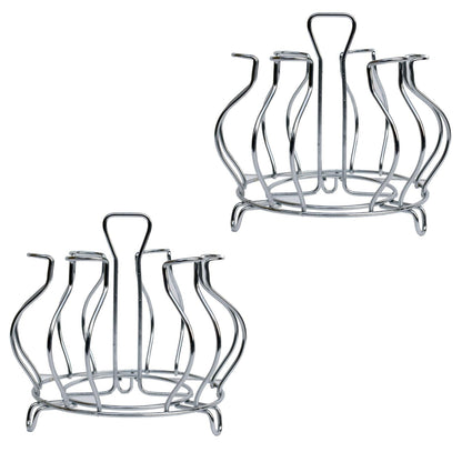 Durable stainless steel glass holder designed for pubs and cafes.