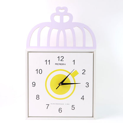 Side view of decorative wall clock with matte plastic frame