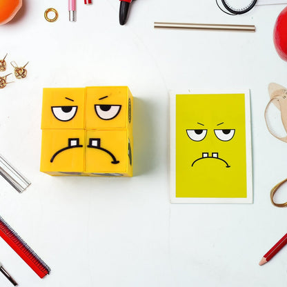 Educational face expression matching puzzle game cube set for children
