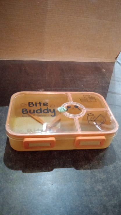 Compact leak-proof lunch box with utensil storage for travel