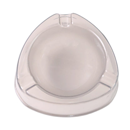 Unbreakable transparent white plastic ashtray with flat base