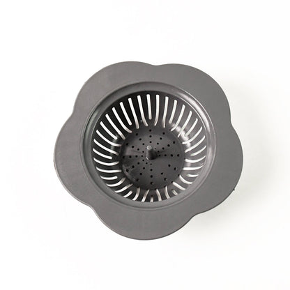 Flower-patterned plastic kitchen sink strainer for trapping debris
