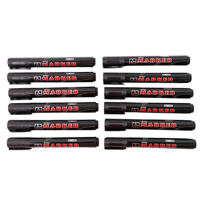 Black whiteboard marker held in hand with cap on, comfortable grip