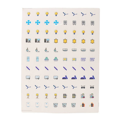 Sticker set for fast and clear identification on electric switch panels