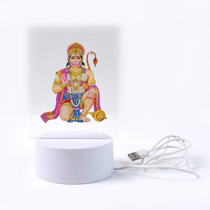 Luxe 3D Lord Hanuman Frame with soft warm LED light for prayer room