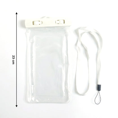 Waterproof smartphone pouch lifestyle image showing durable water protection