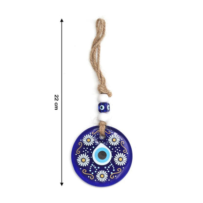 Full length Evil Eye Wall Hanging displayed on white wall showcasing traditional design