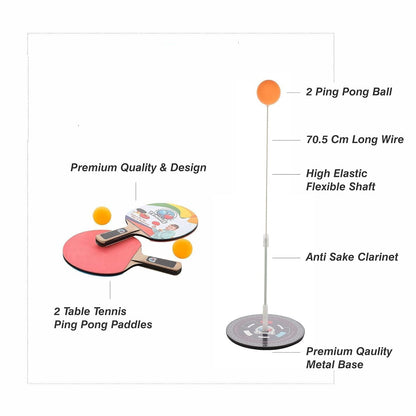 Elastic shaft flexibility shown on the Portable Wiff Waff ping pong trainer.