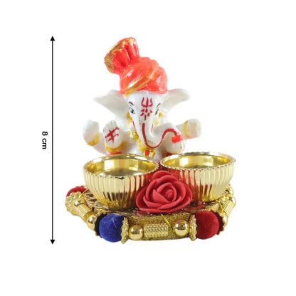 Festival pooja thali plate with Lord Ganesha idol