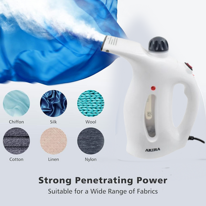 Garment steamer effectively removing creases from a shirt, demonstrating its powerful performance.
