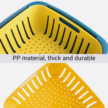 Efficient food drainer washing basket with an inner colander.