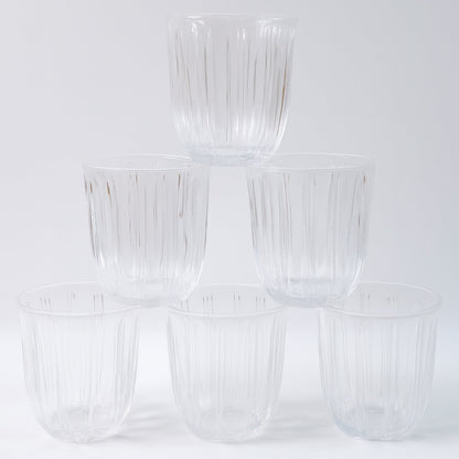Premium transparent drinkware tumblers, set of six