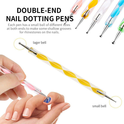 Comparison of tip sizes in the nail art pen set.