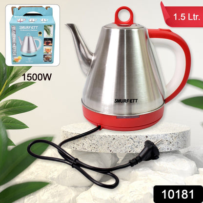Ergonomic handle and 360-degree cordless base of the Siplix electric kettle.