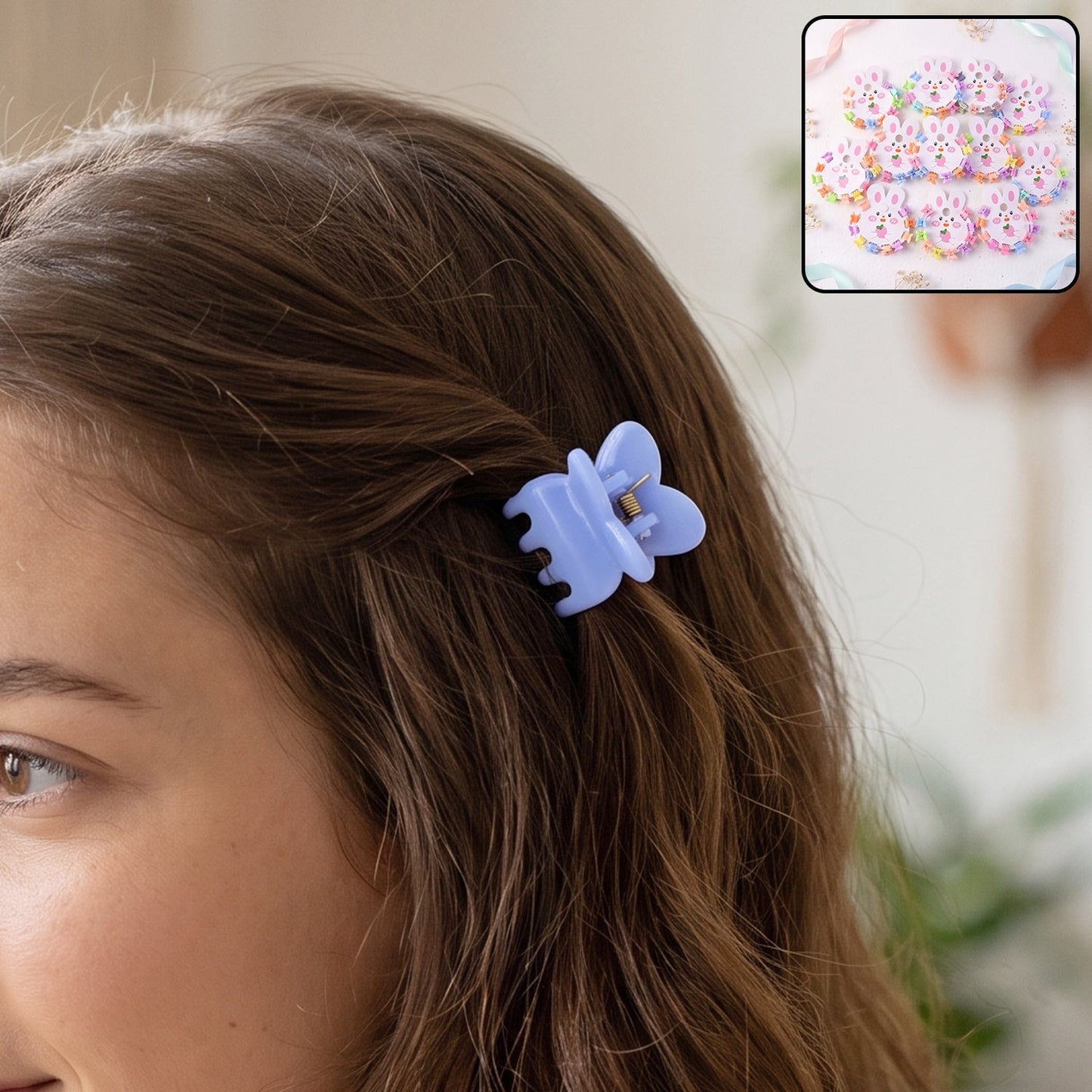 Mini Claw Hair Clips – 120-Piece Pastel Bear Set for Girls