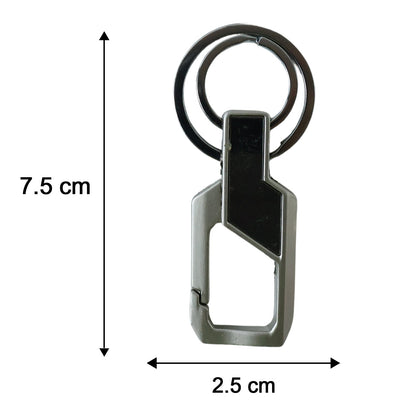 Compact stainless steel key holder showing lightweight structure