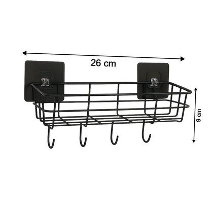 Kitchen organizer showing design details of self-adhesive wall basket