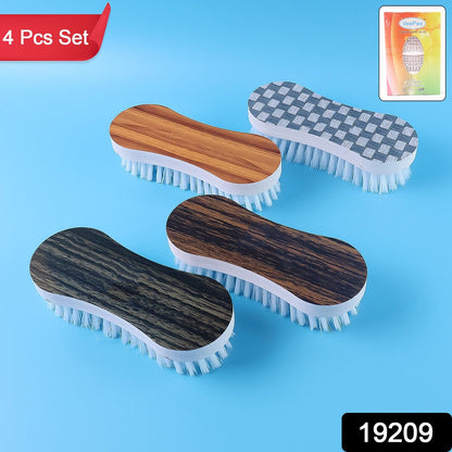 Heavy-duty cloth washing brush with comfortable curved grip for household cleaning