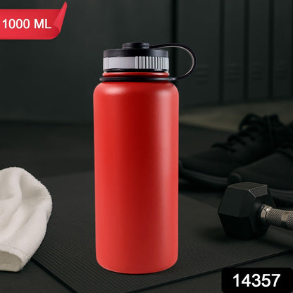 Portable red insulated water bottle perfect for outdoor use