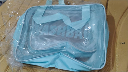 Versatile transparent travel toiletry bags hanging conveniently