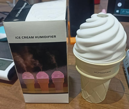 Ice Cream Cone Humidifier placed in cozy home décor setting enhancing ambiance