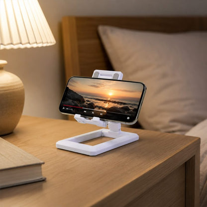 Adjustable phone holder being used for video call