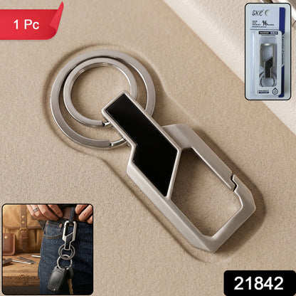 Multiple keys organized on durable stainless steel key holder